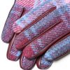 rękawiczki damskie różowy tartan