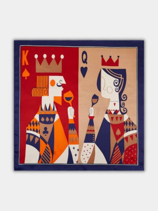 kolorowa apaszka jedwabna król i królowa